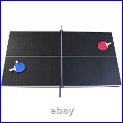 6-ft Pool Table with Table Tennis Top Modern Billiards Table with Conversion Top