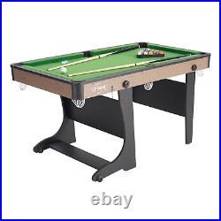 60 Folding Pool Table With Accessories WithLocking Pin Green Cloth Teens & Adult