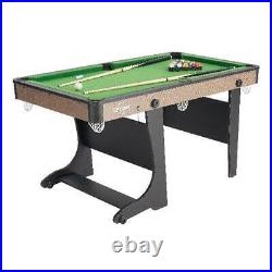 60 Folding Small Pool Table with Accessories Green Cloth Billiard 5 Foot Kids