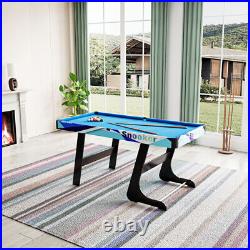 62.99x30.7x29.92in Portable Folding Pool Table Billiard Desk Indoor Party Game