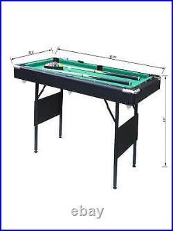 65.75 Folding Portable Pool Table, Indoor Game Snooker Table Set For