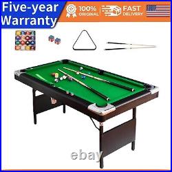 6FT Foldable Pool Table Portable Folding Billiard Table for Adults Kids 3 in 1