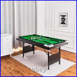 6ft Billiard Table Pool Table Foldable with Ball Cue Chalk Brush Family Game