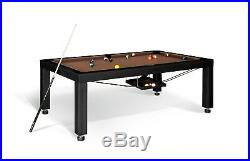 7' BLACK LUXURY CONVERTIBLE DINING POOL TABLE Billiard Dining Desk Fusion VISION
