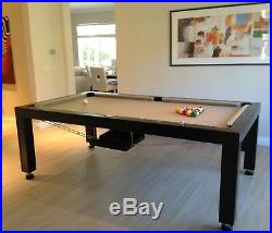 7' BLACK LUXURY CONVERTIBLE DINING POOL TABLE Billiard Dining Desk Fusion VISION