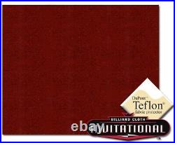 7' Championship Invitational Teflon Billiard Pool Table Felt Cloth Burgundy