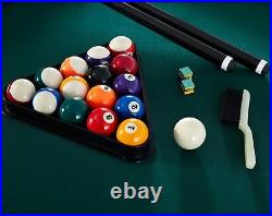 7 Foot Pool Table Billiard with Dartboard Set and Accessories Black withGreen Felt