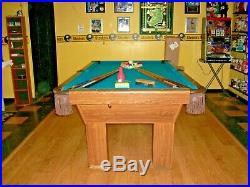 7 Ft Pool Table With All Accesories Que Billiard Balls, Sticks, Brush, Rack