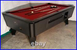 7' VALLEY Black Kat COMMERCIAL COIN-OP POOL TABLE NEW Red CLOTH