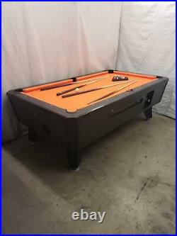 7' VALLEY COMMERCIAL COIN-OP POOL TABLE MODEL Black Kat NEW Orange CLOTH