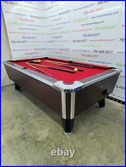 7' Valley Commercial Coin-op Pool Table Model Zd-8 With New Red Cloth