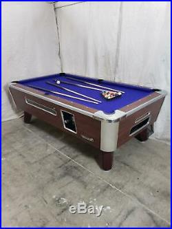 7' Valley Commercial Coin-op Pool Table Model Zd4- New Purple Cloth