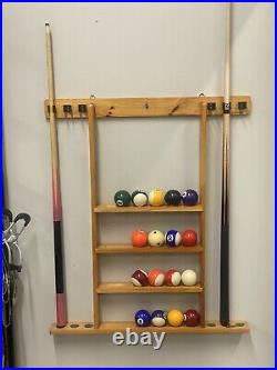 7 ft pool table Colonial Style, Drop Pocket, 2 Sets Balls, Wall Cue Holder