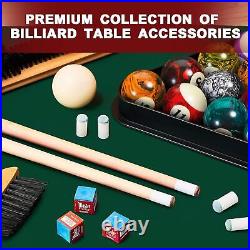 71Pcs Pools Table Accessories Billiard Pool Balls with Triangle Ball Stand Cue C