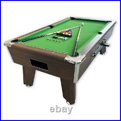 7FT Coin Operated Pool Table Billiards green with accessories Competition