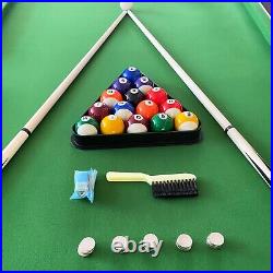 7FT Coin Operated Pool Table Billiards green with accessories Competition
