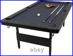 7Ft Billiards Game Pool Table Foldable Full Set of Balls, Cue Sticks, Chalk, Fel
