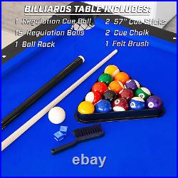 7Ft Billiards Table Portable Pool Table Includes Full Set of Balls, 2 Cue St