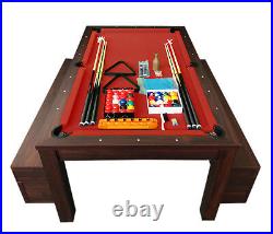 7Ft Pool Table Billiard Red become a dinner table with benches m. Rich Red