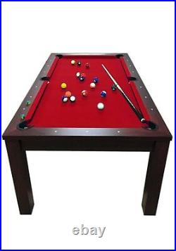 7Ft Pool Table Billiard Red become a dinner table with benches m. Rich Red