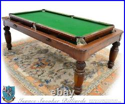 7X4 Roll Over Snooker Billiard Pool Dining Table c1880