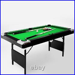 7ft Billiard Game Pool Table Portable Foldable Ball Cue Chalk Brush Home Family