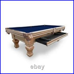 8' Augustus Slate Pool Table with Hidden Storage Drawer Whiskey Finish
