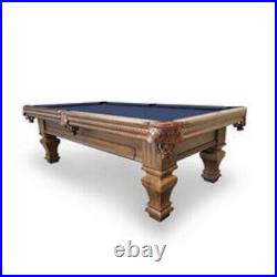 8' Augustus Slate Pool Table with Hidden Storage Drawer Whiskey Finish