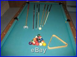 8' Billiards Pool Table 1 Piece Slate Man Cave Recreation Family Room