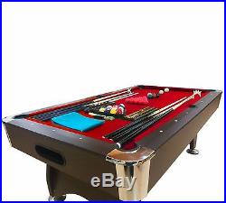 8' Feet Billiard Pool Table Snooker Full Set Accessories Game mod. Vintage Red 8