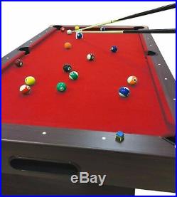8' Feet Billiard Pool Table Snooker Full Set Accessories Game mod. Vintage Red 8