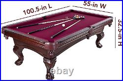 8-Ft Pool Table Billiards Game Table Full Set with Included Accesories