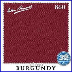 8' Simonis 860 Pool Table Cloth Burgundy AUTHORIZED DEALER