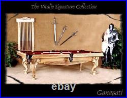 8 ft. Pro Peter Vitalie Ganapati Slate Pool Table-With Matching Wall Cue Rack
