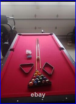 84 Munney Red Velvet Pool Table