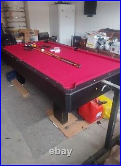 84 Munney Red Velvet Pool Table