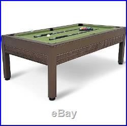 84-inch Outdoor Billiard Pool Table Weather Resistant Hand-Woven Resin Wicker