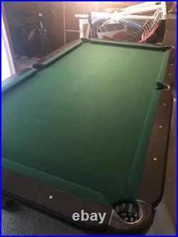 8ft 3/4 slate top claw foot pool table with cover and light