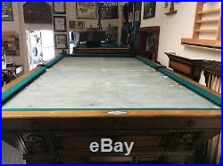 9' Brunswick Balke Collender Manhattan Antique Pool Table Circa 1896