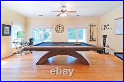 9' Pool Table with Black Cloth and African Teak (Halo by Golden West Billiards)