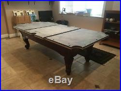 9 Pool table 3 slate mahogany wood green felt w Cover Billiards Light & extras