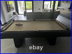 90 Inch Pool Table comes with balls, has some scuff marks and a couple stains