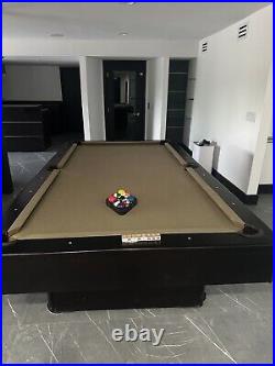 90 Inch Pool Table comes with balls, has some scuff marks and a couple stains