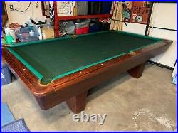 9ft Pinnacle Pool Table Drop Pockets. Andy 988 Cloth & Dynaspheres Bronze Balls