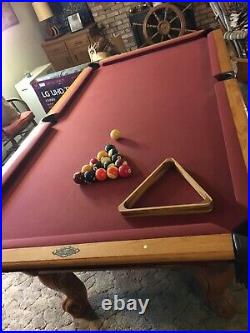 AMF Playmaster Oak Pool Table 8 Sticks WithStick Rack And Balls Good Condition 8