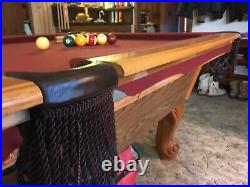 AMF Playmaster Oak Pool Table 8 Sticks WithStick Rack And Balls Good Condition 8