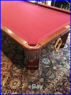 ANTIQUE J E CAME BILLIARD POOL TABLE With Inlaid Satin Wood And Mother Of Pearl