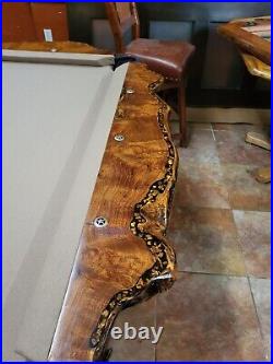 Absolutely Stunning 9' Burl Mesquite Pool Table Package