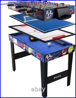 All-in-One Combo Game Table Pool, Hockey, Soccer, Table Tennis, 31.5 Inches
