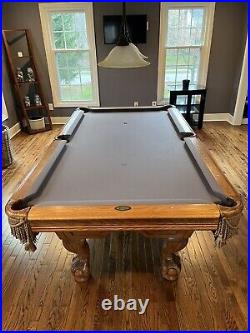 American Heritage 7 Foot Pool Table, Gray Felt, Sticks, Balls, & Accessories